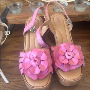 Born Pink Floral Slingback Wedges